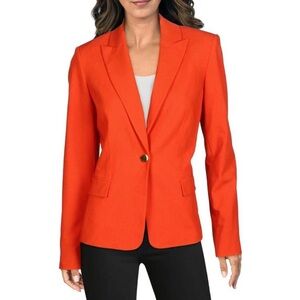 Calvin Klein Orange Blazer with Notched Lapel